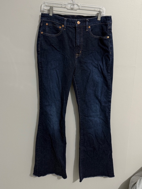GAP Denim - Gap Jeans Womens 12 Long 70s Flare Leg High Rise Dark Wash Modern Retro